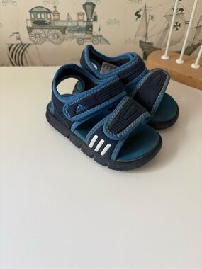 adidas Kids Navy and Teal Double-Strap Sport Sandals